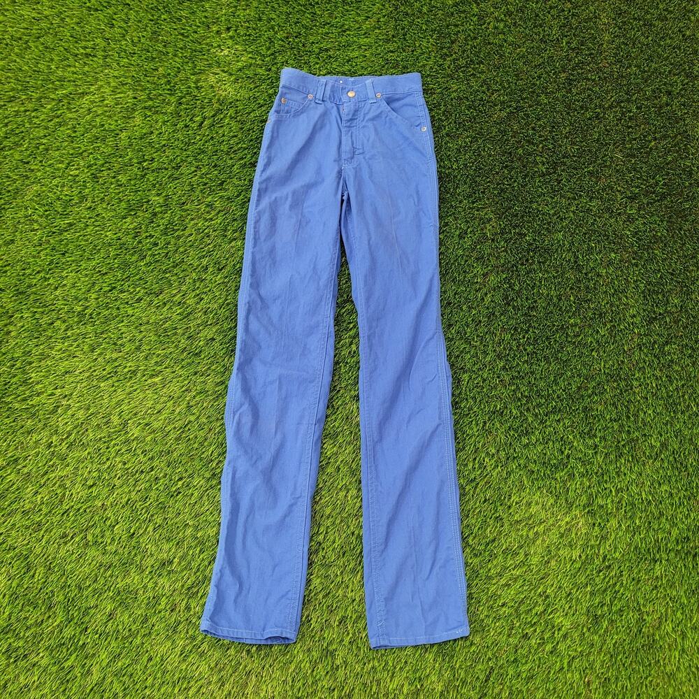 Vintage 70s LEE Straight Jeans Womens 00 22x33 Blue Talon Zip
